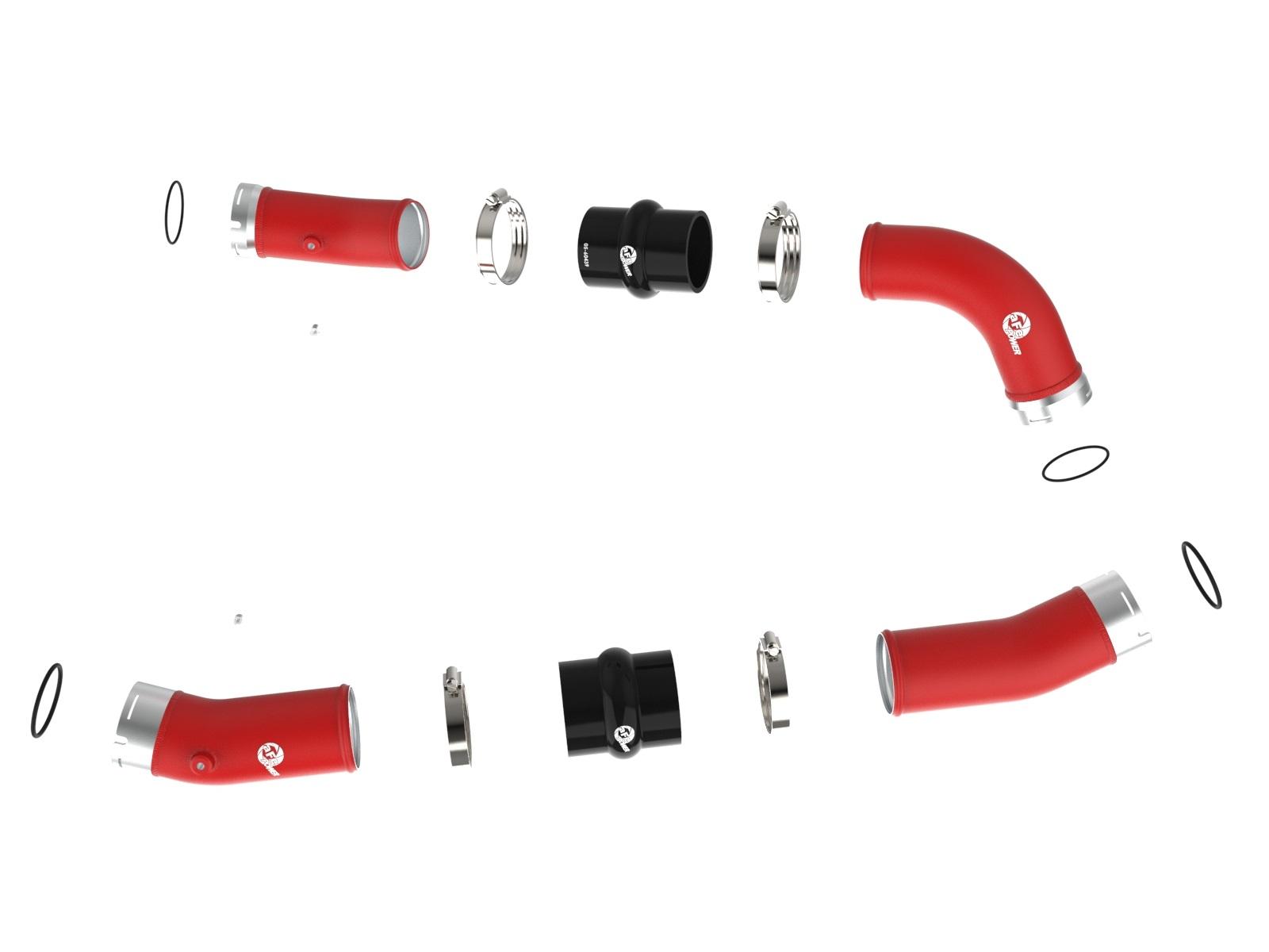 AFE BladeRunner 2-1/2 IN & 3 IN Aluminum Hot and Cold Charge Pipe Kit Red (2024 Land Cruiser , Tacoma) - 46-20724-R
