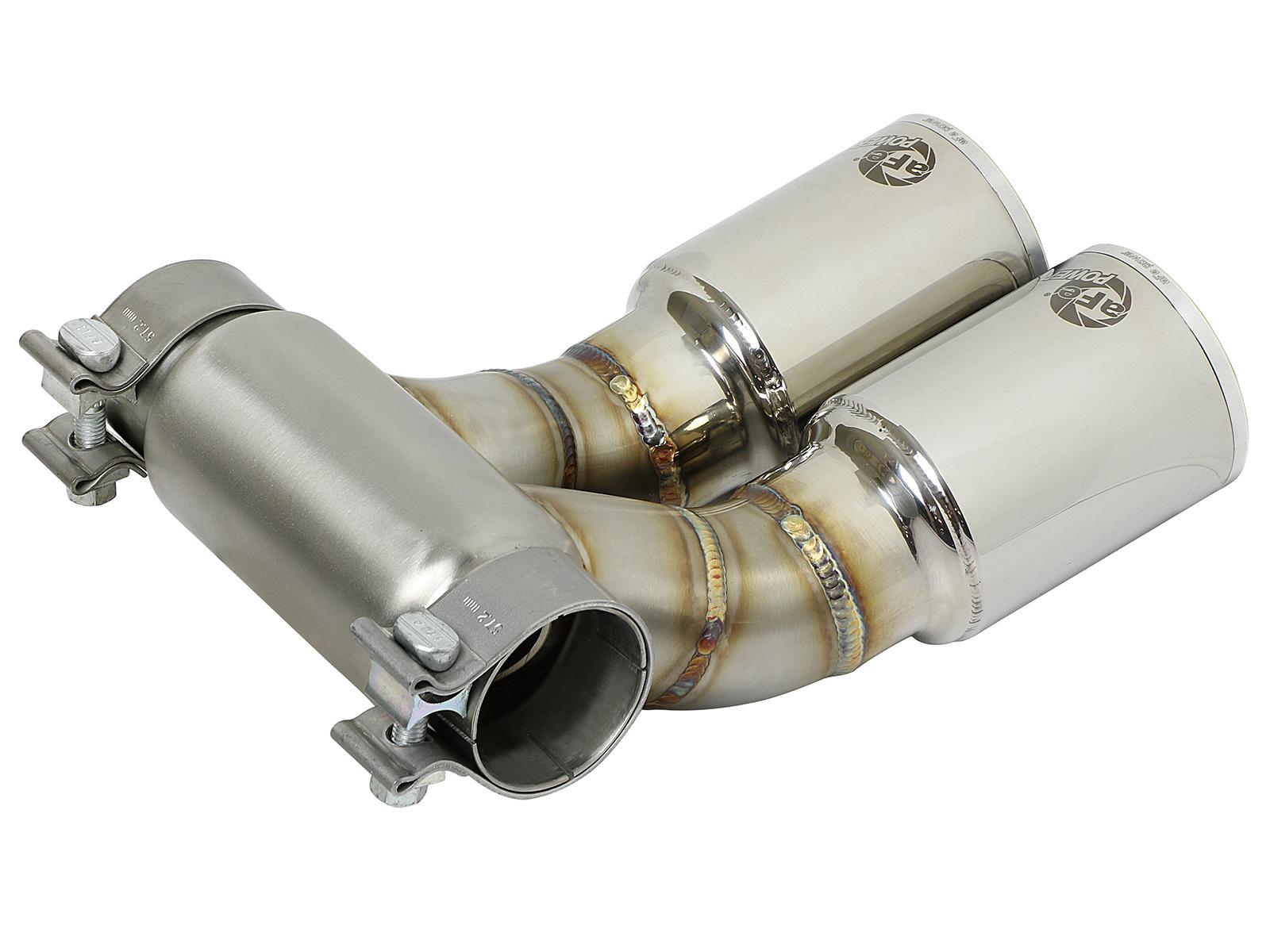 AFE MACH Force-Xp 304 Stainless Steel OE Replacement Exhaust Tip Polished (2013-2016 Boxster, Cayman) - 49C36413-P