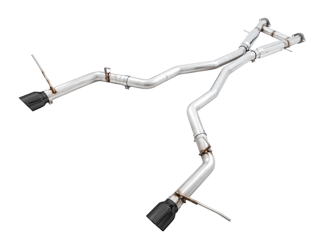 AWE Cat Back Exhaust - Track Edition, Diamond Black Tips (2020 Grand Cherokee SRT) - 3020-33051