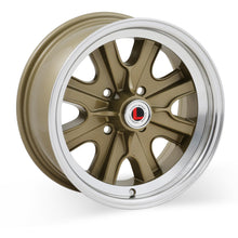 Legendary Wheels HB44 Wheel Series - 15 x 7 in. - 4 x 4.5 Bolt Pattern - 4.25 in. Backspacing - Aluminum - Gold Haze (1964-1973 Mustang Base, Mustang Grande) - LW90-50744F