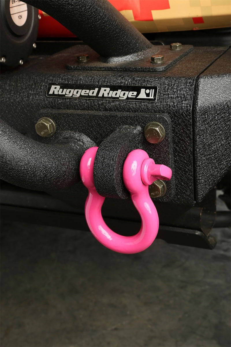 Rugged Ridge D-Ring Shackle Kit 3/4 Inch Pink Steel Pair - 11235.09