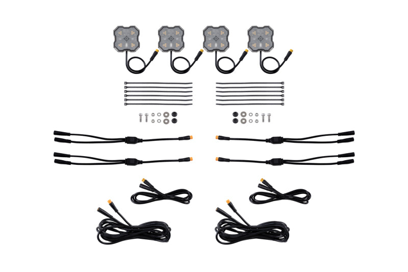 Diode Dyamics Rock Light - Amber/White-  M8 Add-On 4-Pack