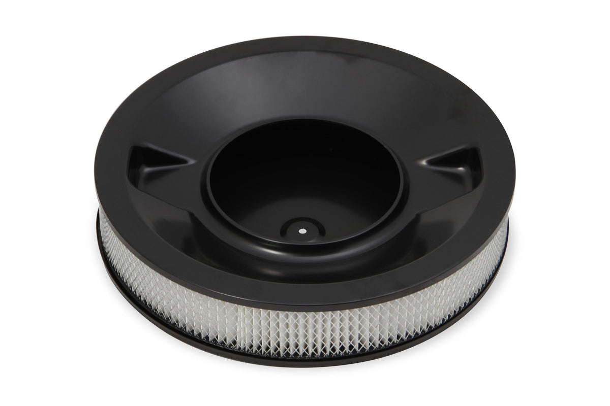 Holley 4500 drop-base air cleaner black w/3" paper filter.  - 120-4635