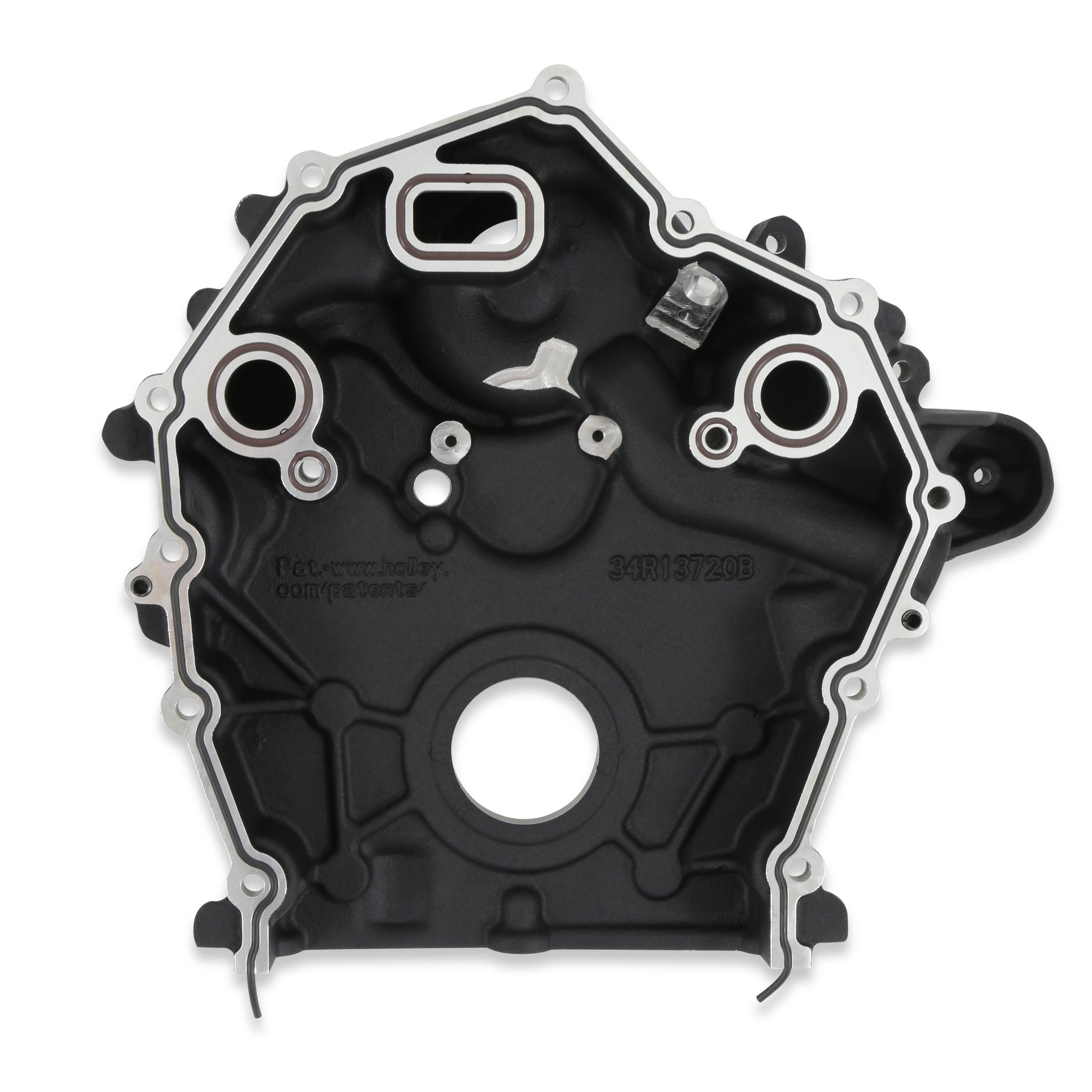 Holley Timing Cover - Water Pump Manifold - Black - 97-418