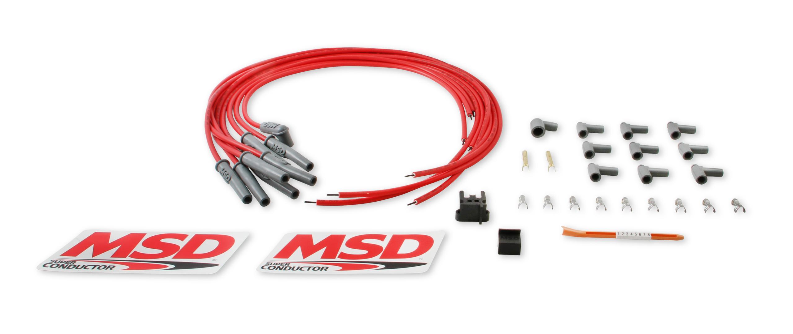 Msd 31189 Wire Set, Super Conductor, Multi-Angle Plug, Hei Cap