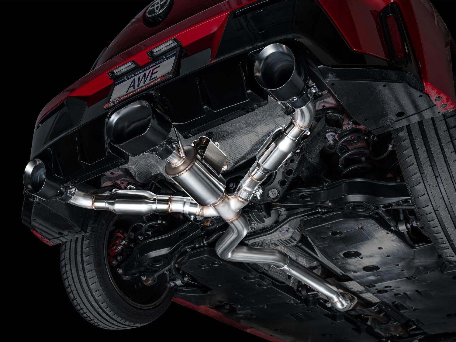 AWE Track Edition Exhaust for GR Corolla - Diamond Black Tips - 3020-53472