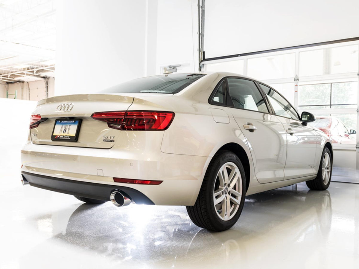 AWE Tuning Audi B9 A4 Track Edition Exhaust Dual Outlet - Chrome Silver Tips (Includes DP) - 3020-32024