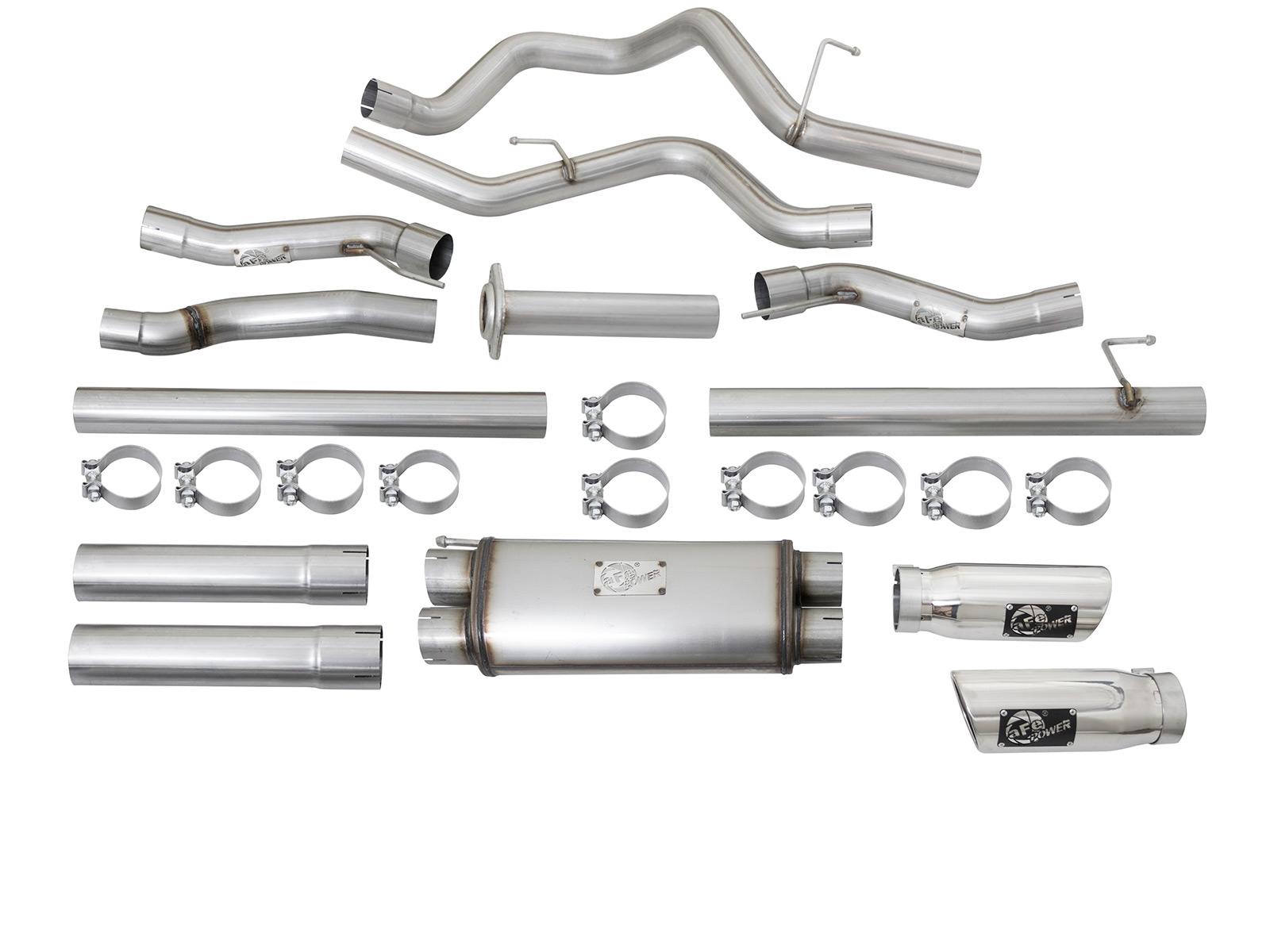 AFE MACH Force-Xp 3 IN 409 Stainless Steel Cat-Back Exhaust System w/Polished Tip (2017-2020 F-150) - 49-43045-P