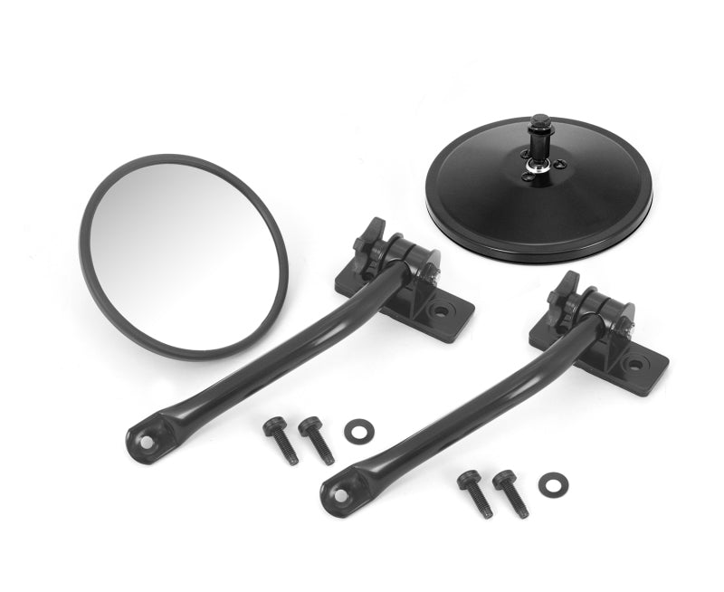 Rugged Ridge Quick Release Mirror Round Black; 97-18 Wrangler Tj/Lj/Jk/Jku - 11025.11
