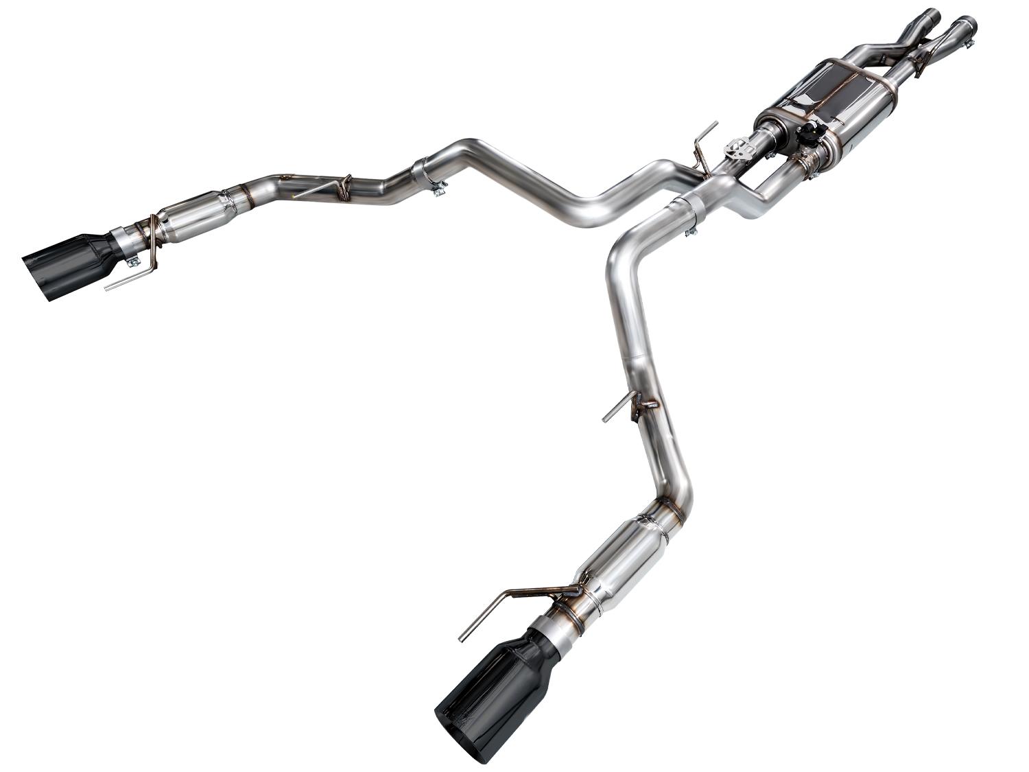 AWE SwitchPath Exhaust - Diamond Black Tips (2021-2023 F-150 Raptor 3.5L) - 3025-33356