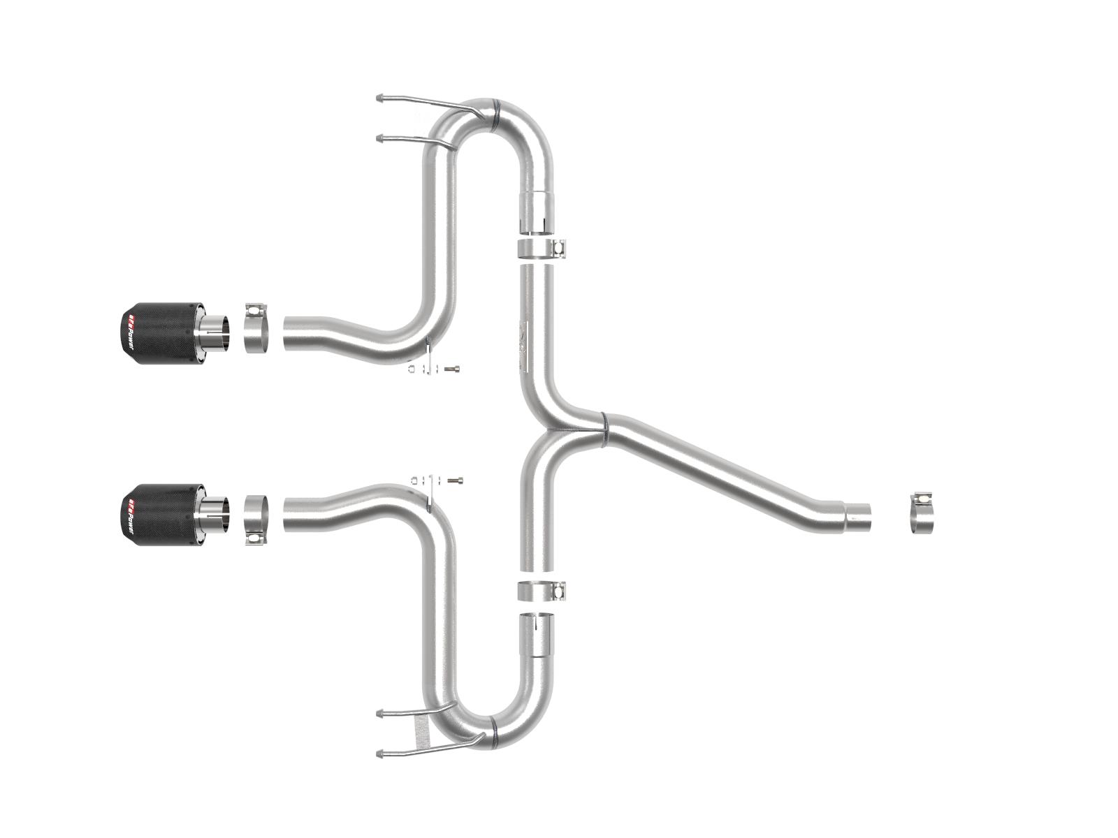 AFE Axle-Back Exhaust System (2017-2020 Honda Civic Sport L4-1.5L (t)) - 49-36625-C