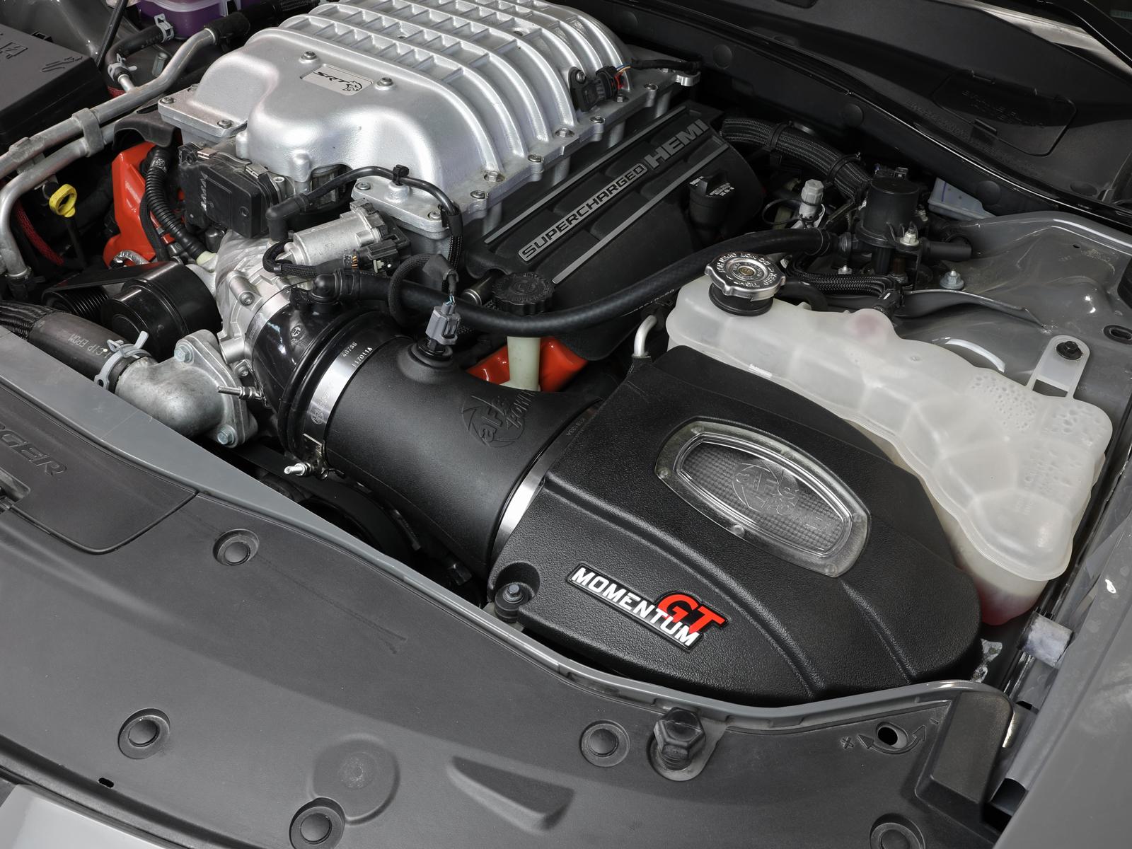 AFE Momentum GT Cold Air Intake System w/ Pro DRY S Media (Dodge Challenger/Charger SRT Hellcat 17-20 V8-6.2L (sc) HEMI) - 50-72205D