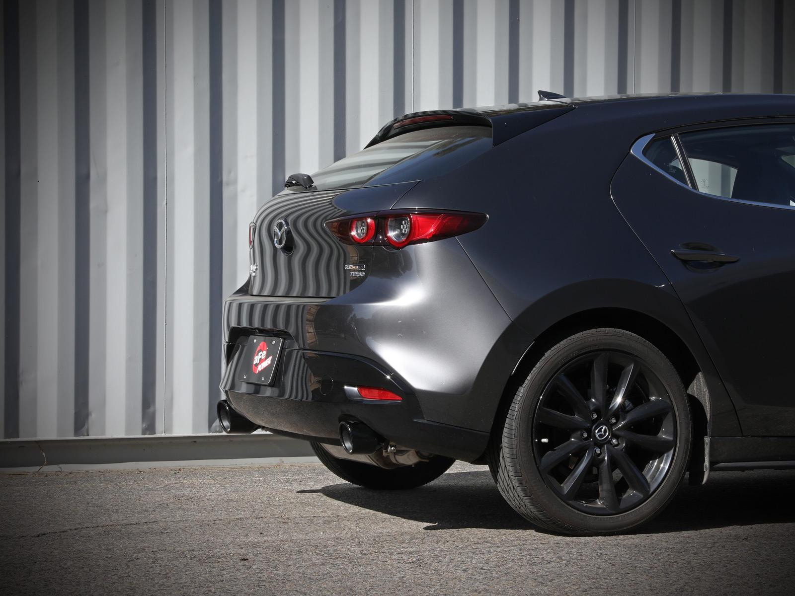 aFe Takeda 2.5" 304 Stainless Steel Axle-Back Exhaust System - Black Tip (2019-2022 Mazda 3 2.5L) - 49-37023-B