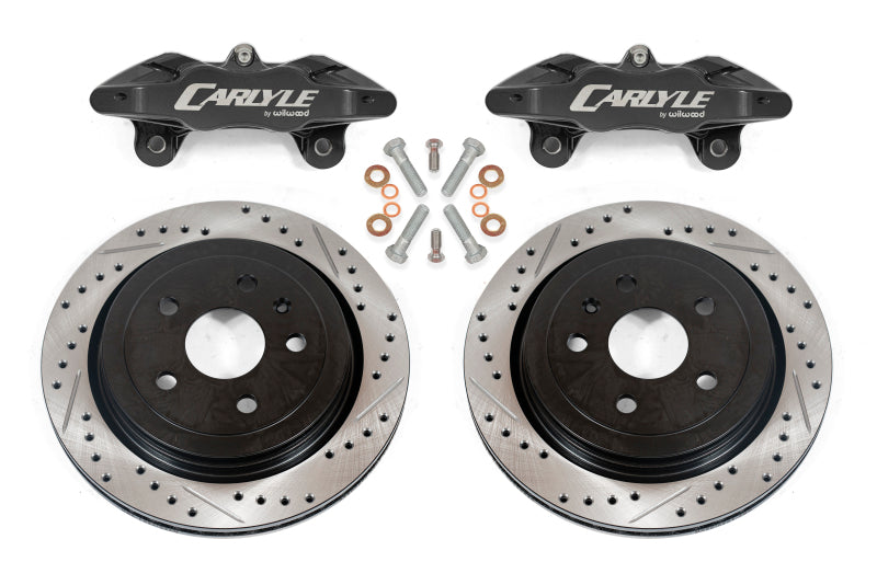 BMR Fabrication Brake Kit for 15" Conversion, Drilled and Slotted Rotors, Black Calipers Black (1997-2004 C5 Corvette Base) - DBK552