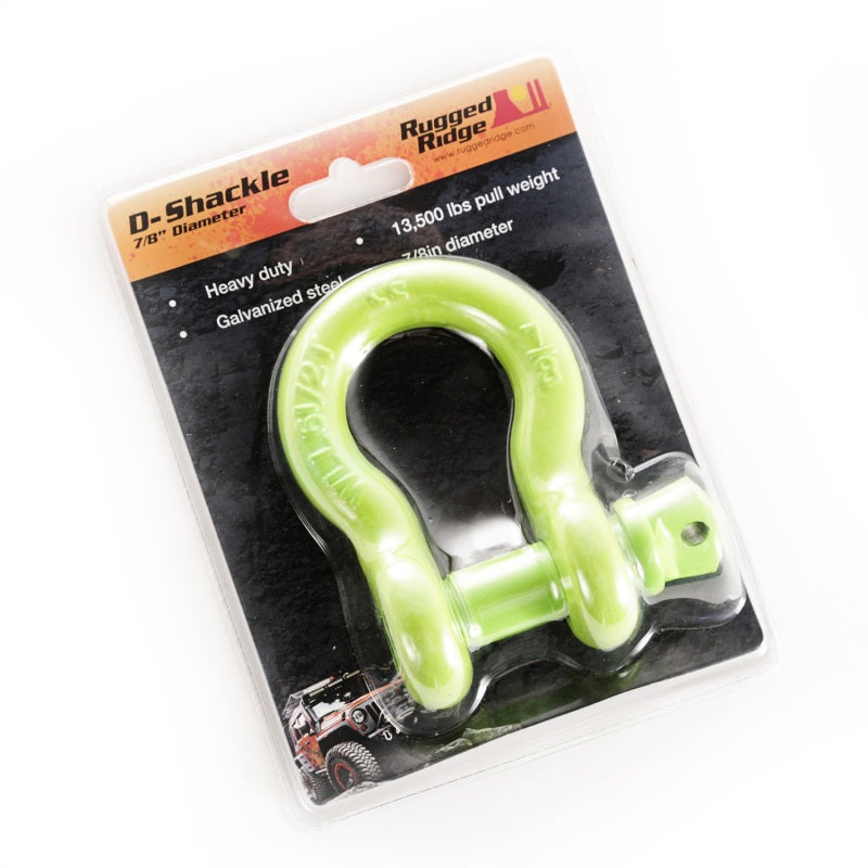 Rugged Ridge D-Ring Shackle 7/8 Inch 13500 Lb Green - 11235.22