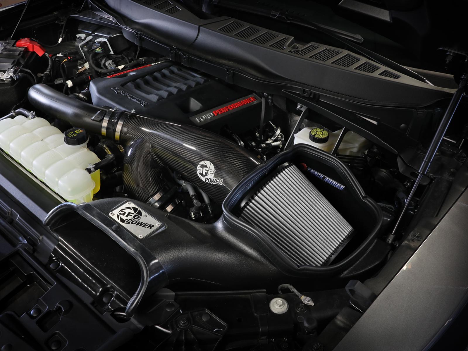aFe Track Series Carbon Fiber Cold Air Intake System w/ Pro DRY S Filter (2021-2025 F-150 Raptor 3.5L) - 57-10031D