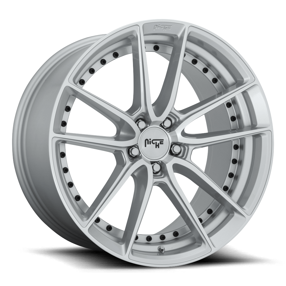 Niche M221 Dfs Wheel, 22X10.5 in Gloss Silver Machined with 5X120 Bolt Pattern and 40 Offset - M221220511+40