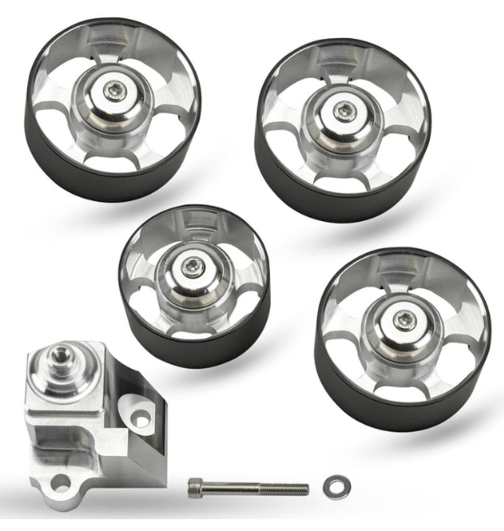 Metco Motorsports 5-Piece Idler Kit w/Dual Ball Bearing Idlers - 8-Rib Belt (1.5" wide - double-bearing)