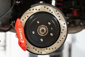 BMR Fabrication 15" Conversion Kit by Carlyle Racing - Drilled & Slotted Rotors - Red Calipers (2016-2022 Chevrolet Camaro) - DRP363