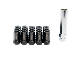 Megan Racing 35mm Heptagon Open-Ended Lug Nuts, M12x1.25, Black (20pc + Key) - MRS-LN-7M12125-O-B