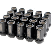 Megan Racing 35mm Heptagon Open-Ended Lug Nuts, M12x1.25, Black (20pc + Key) - MRS-LN-7M12125-O-B