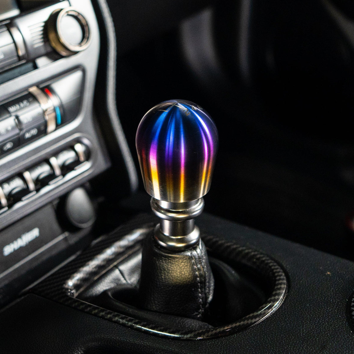 Billetworkz Titanium Torched Shift Knob - 6 Speed Velocity Engraving - Manual Transmission (2015-2025 Mustang)