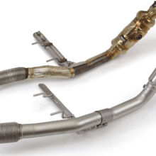 CP-E QKspl Cast Bellmouth Downpipes - High Flow Metallic Cat (2022-2025 Ford Bronco Raptor) - FDDP00035T