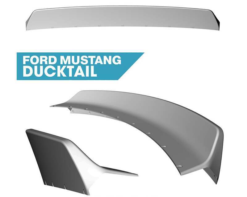 Clinched Flares Ducktail Spoiler (2015-2023 Mustang) - DUCK-S550