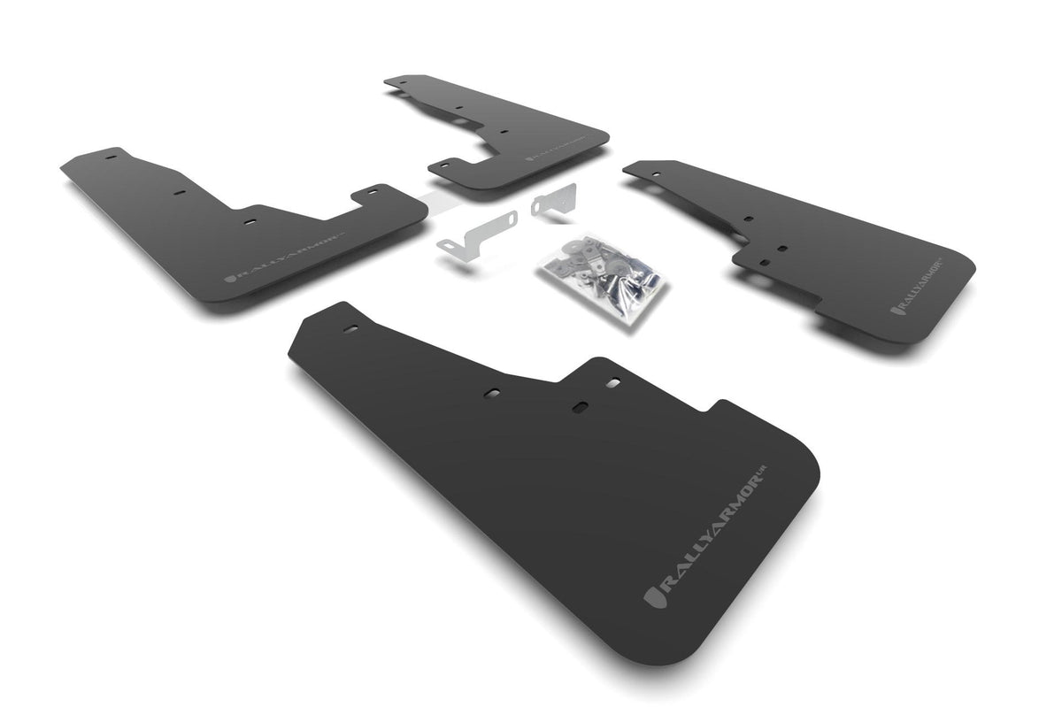 Rally Armor Black Mud Flap/Grey Logo (2016-2025 Durango) - MF55-UR-BLK/GRY