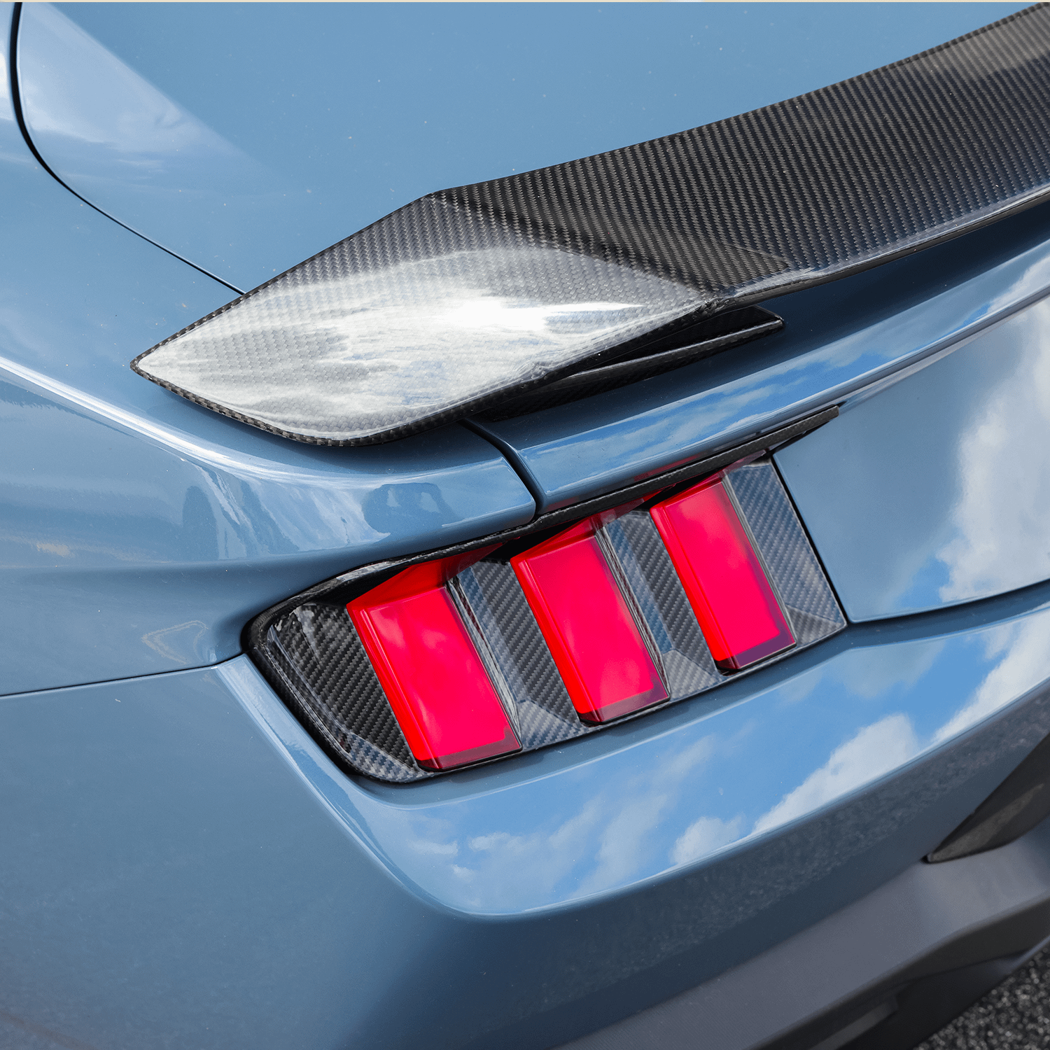 DX Carbon Carbon Fiber Tail Light Bezels (2024-2026 Mustang)