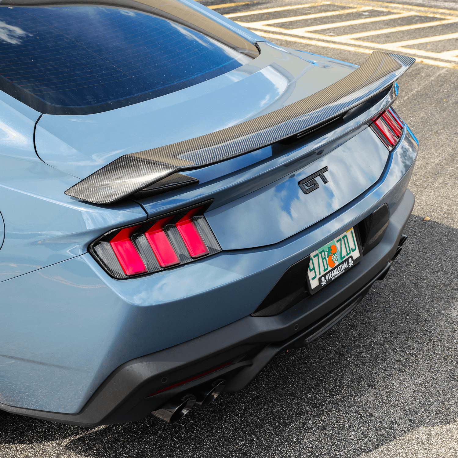 DX Carbon Carbon Fiber Tail Light Bezels (2024-2026 Mustang)