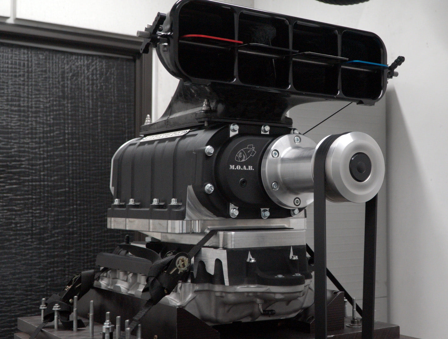Magnuson M.O.A.B. supercharger on dyno stand