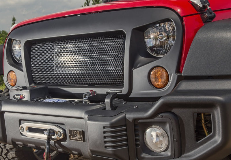 Rugged Ridge Spartan Grille Satin Black; 07-18 Jeep Wrangler Jk - 12034.01