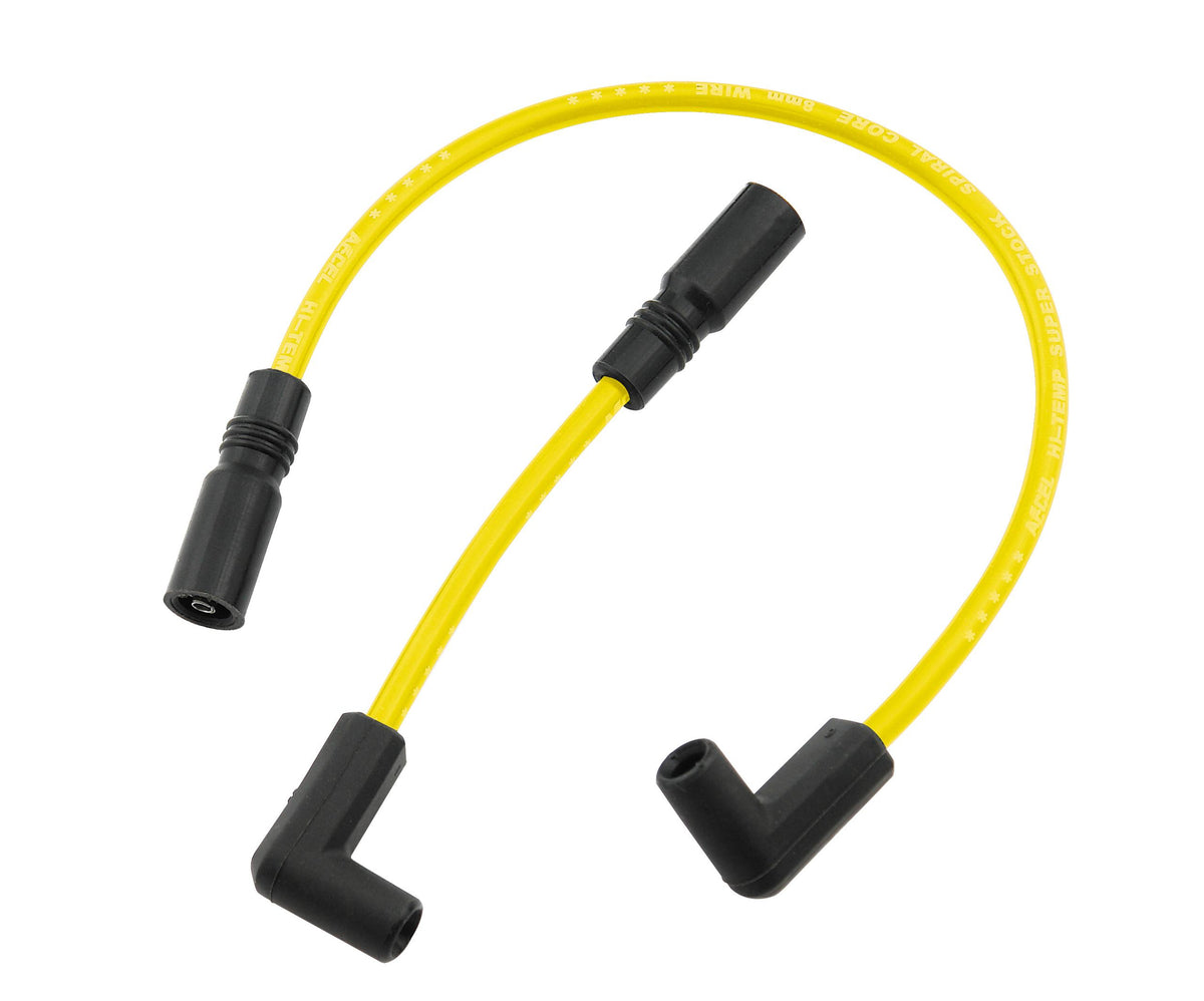 ACCEL Custom Fit Super Stock Spark Plug Wire Set; Motorcycle Custom Wire Set; 8 mm; Fits Harley 99-08 Buell [All Models]/99-15 Dyna FXD [Carb Or Fuel Injected]; Twin Cam; Yellow; - 171097-Y
