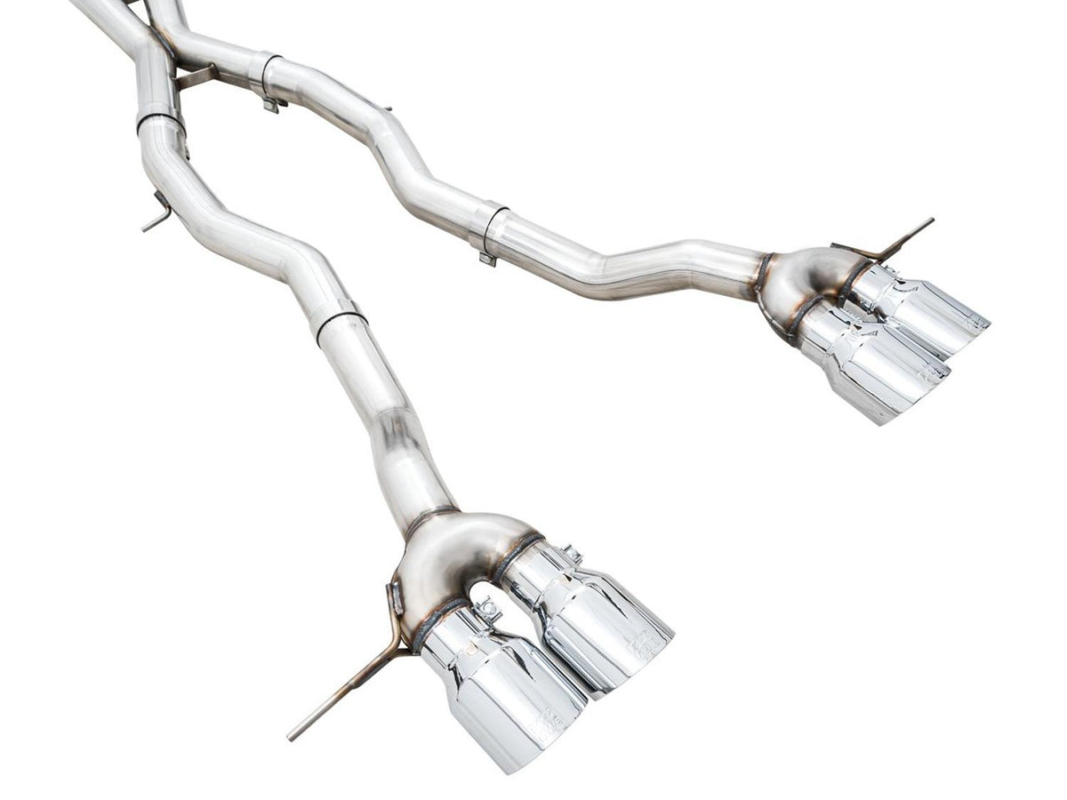 AWE Track Edition Catback Exhaust - Chrome Silver Tips (2021+ BMW G8X M3 / M4) - 3020-43482