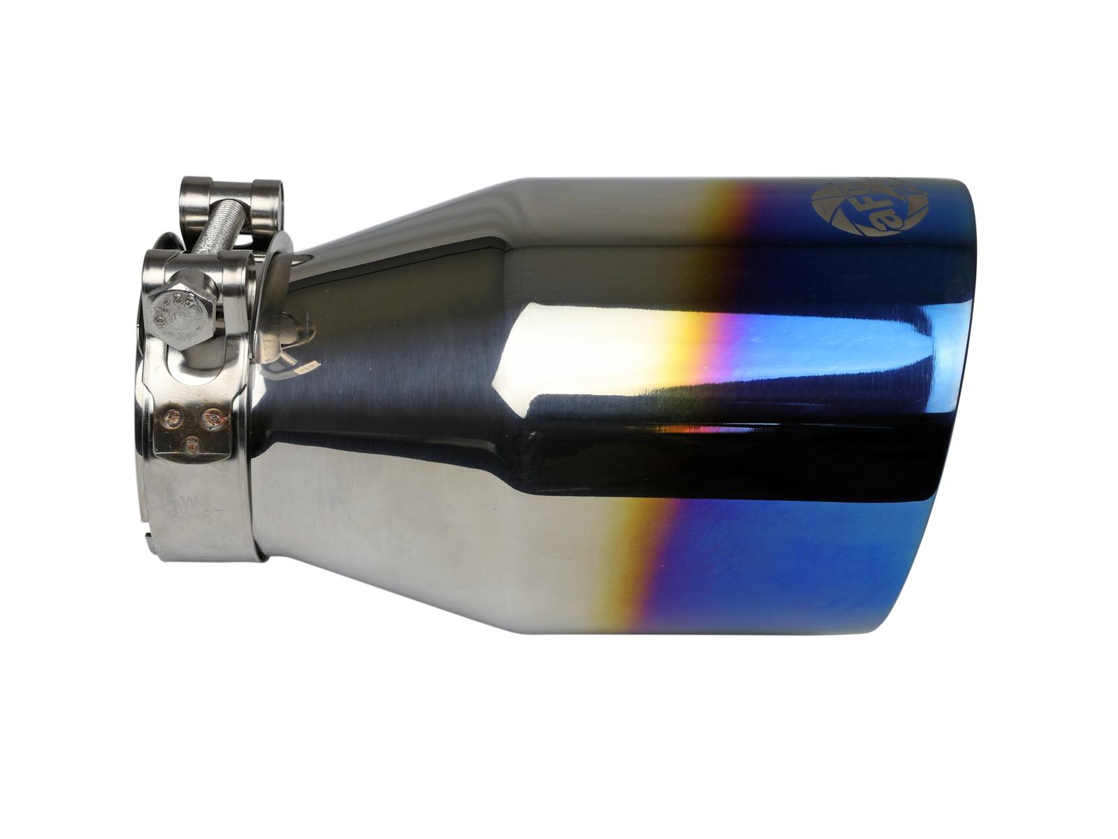 AFE MACH Force-Xp 304 Stainless Steel Clamp-on Exhaust Tip Blue Flame - 49T25404-L071