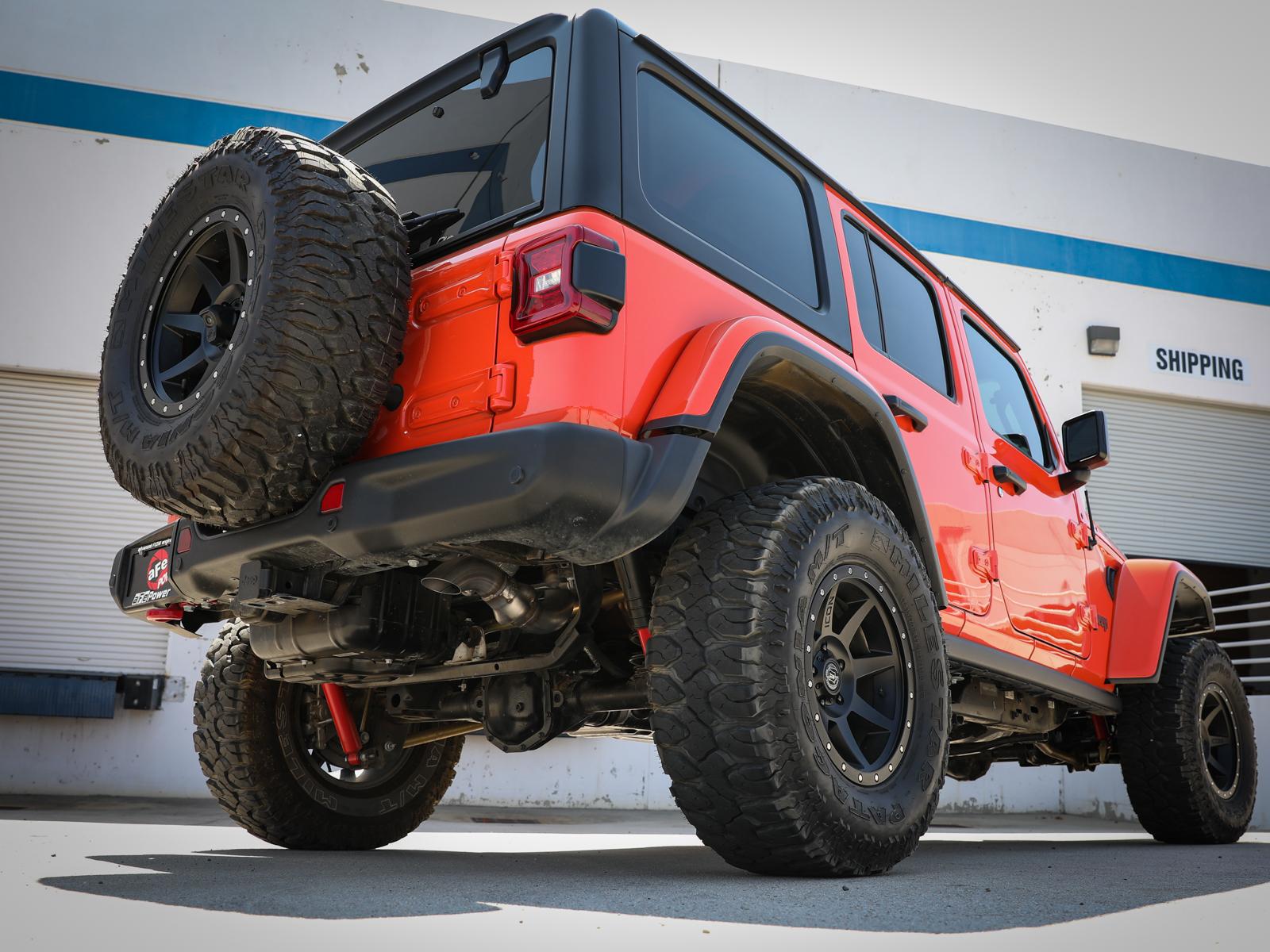 AFE Large Bore-HD 3 IN 304 Stainless Steel DPF-Back Hi-Tuck Exhaust System (Jeep Wrangler (JL) 2020 V6-3.0L (td)) - 49-38091