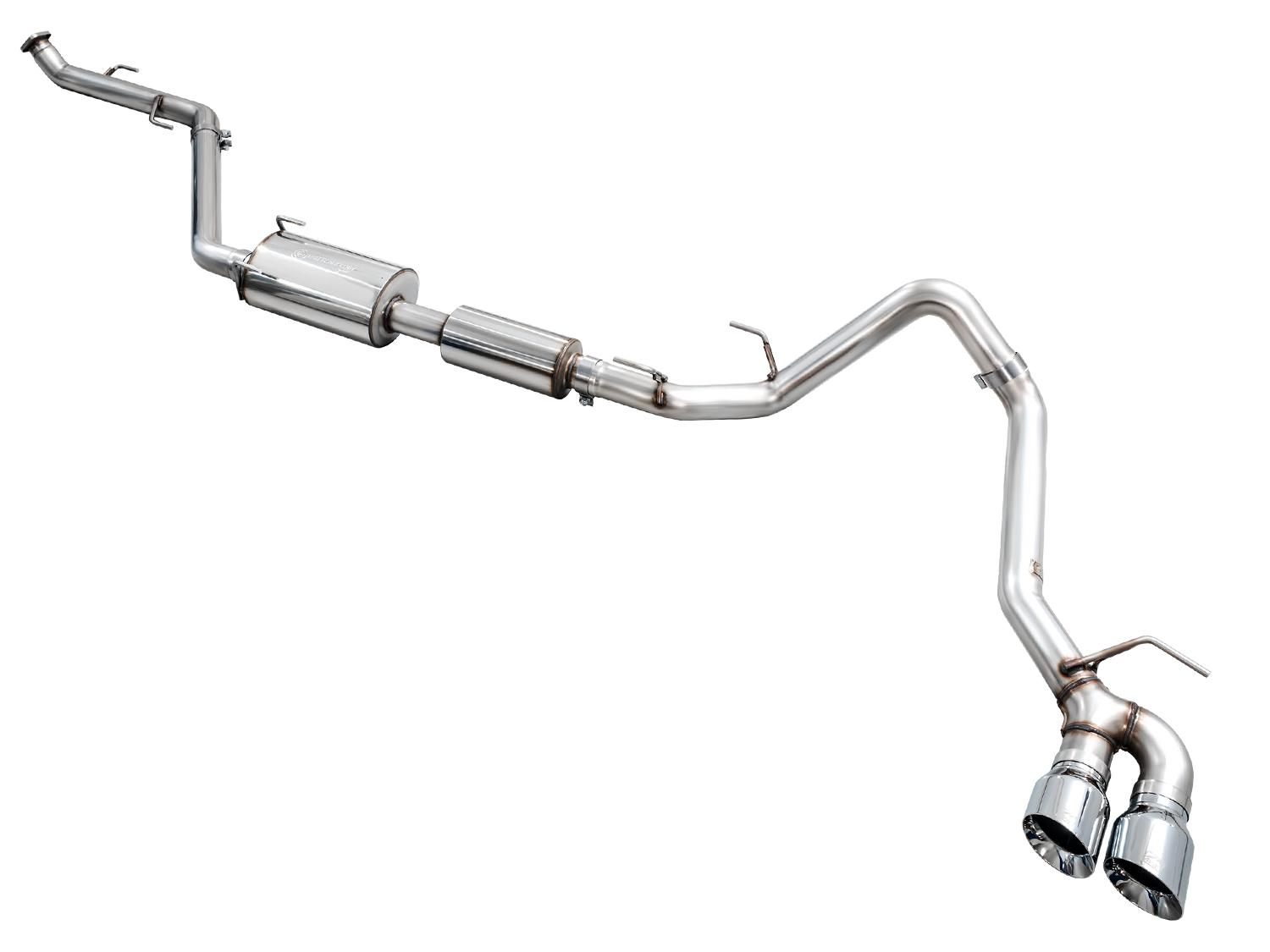 AWE 0FG Exhaust - Dual Chrome Silver Tips (2024+ Toyota Tacoma 2.4T) - 3015-32254