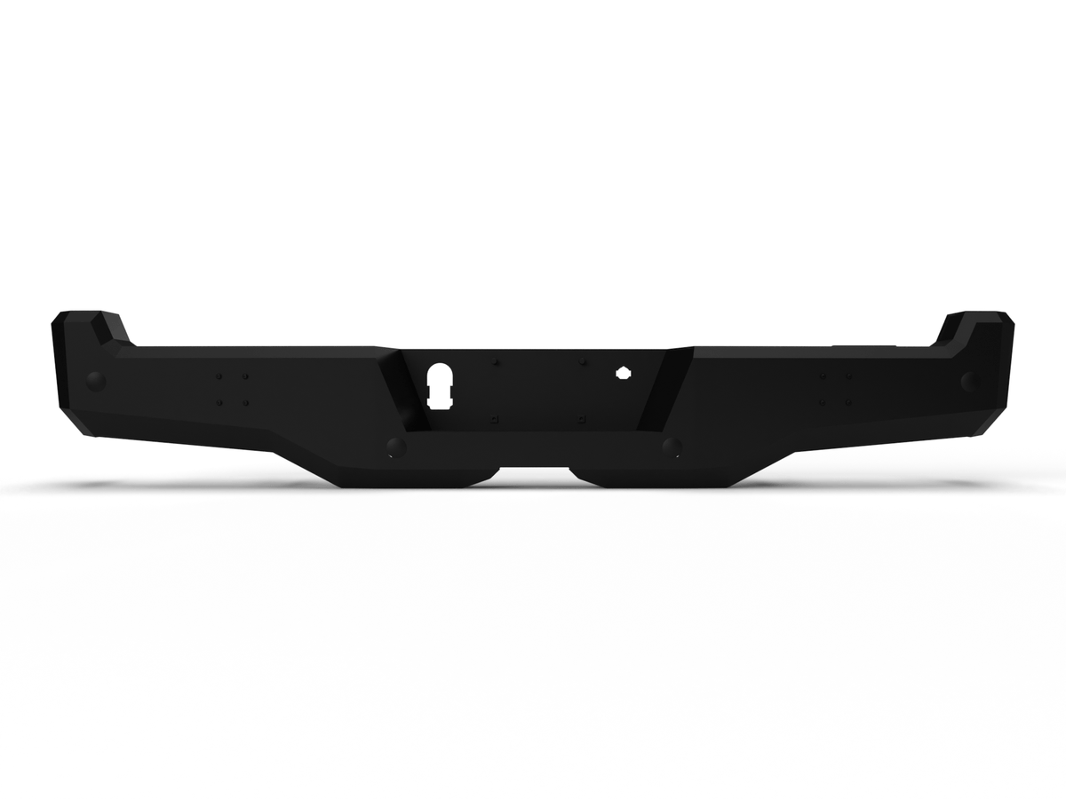 ICI Rear Bumper 35lb shell, reinforced 3/16 inch 5052 Aluminum plating - steel brackets (2017-2022 Ford Superduty) - AL-RBM01FDN