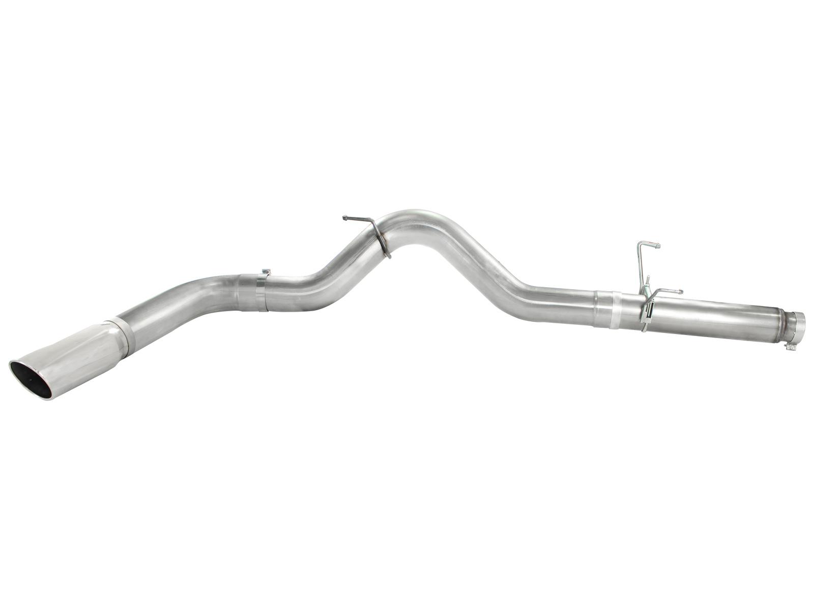 AFE Large Bore-HD 5 IN 409 Stainless Steel DPF-Back Exhaust System w/Polished Tip (2007-2012 2500, 3500, Ram 2500, Ram 3500) - 49-42016-P