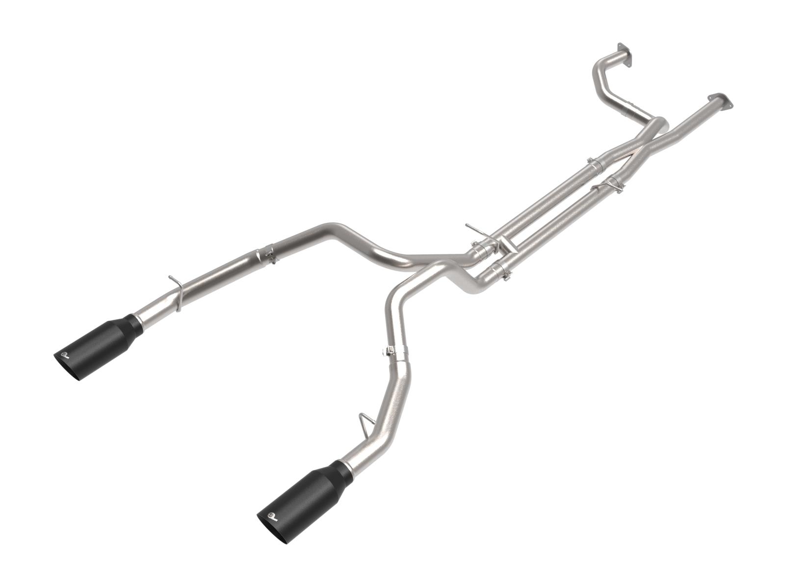 AFE 49-32084-B Vulcan Series 3" to 3-1/2" 304 Stainless Steel Cat-Back Exhaust System w/ Black Tips (2021+ Dodge Ram 1500 TRX V8-6.2L SC)