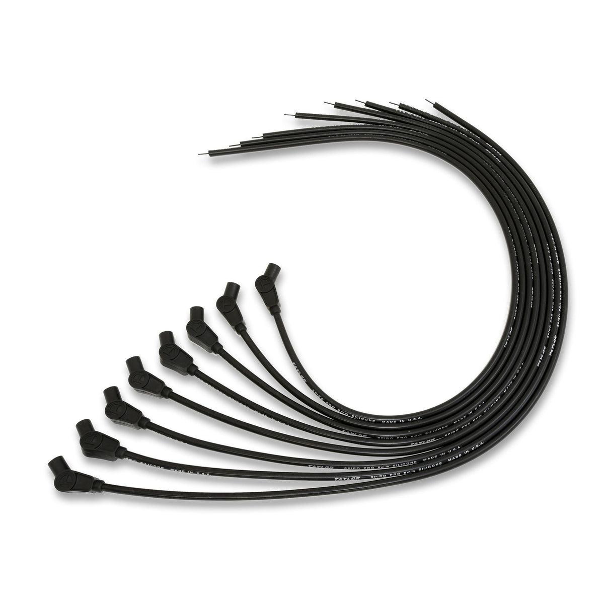 TAYLOR CABLE 8mm Spiro Pro LS Universal 135 Degree Black Spark Plug Wires - 73063