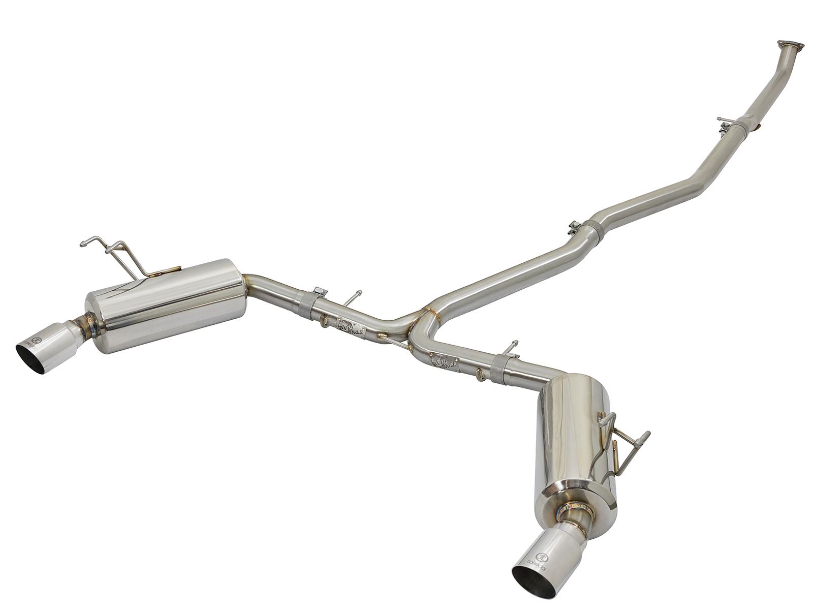 AFE Takeda Cat-Back Exhaust w/ Polished Tip (2016-2021 Civic) - 49-36615-P