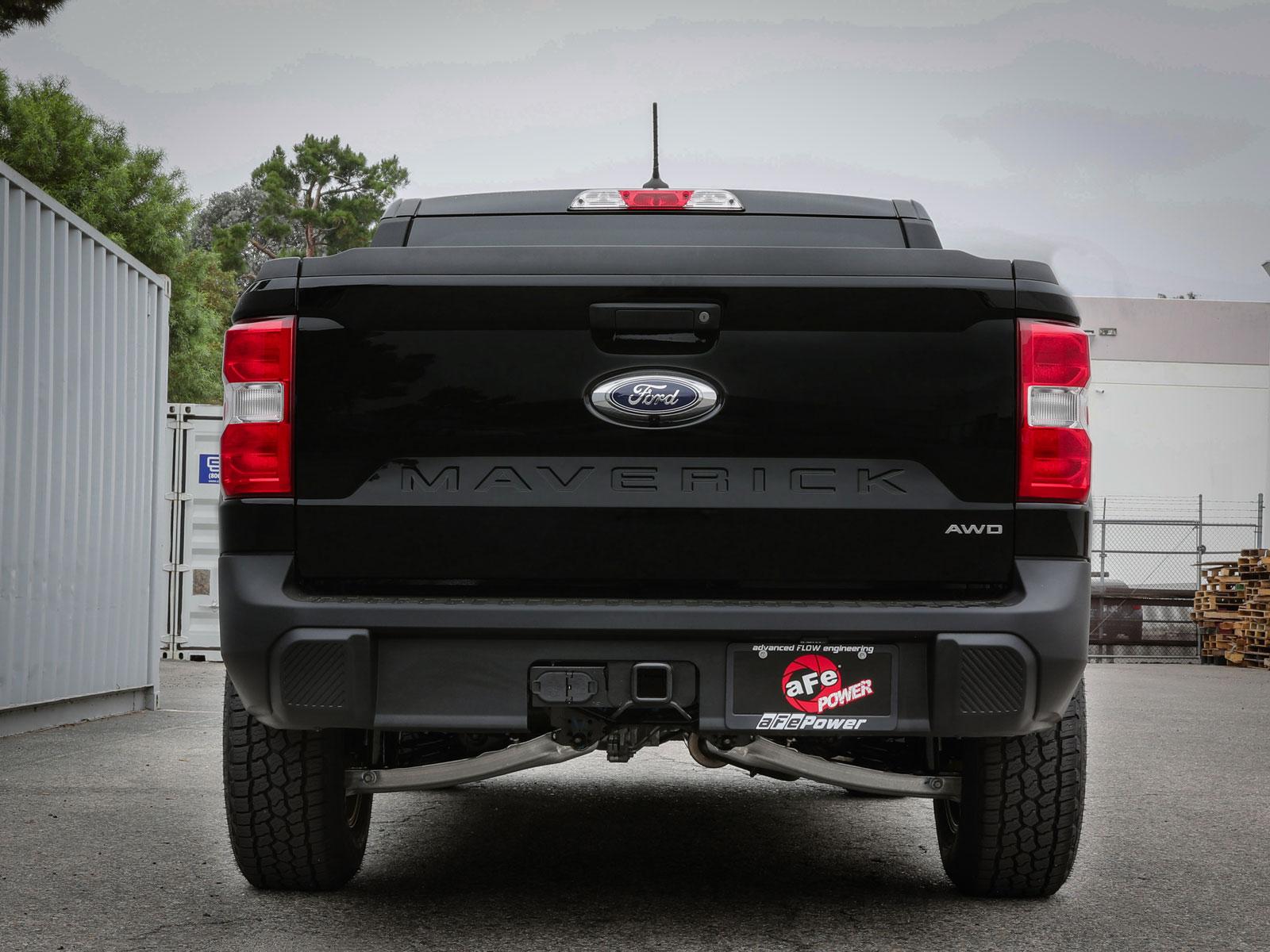AFE Rebel Series 2-1/2 IN 304 Stainless Steel Cat-Back Exhaust System w/ Black Tip Ford Maverick 22-23 L4-2.0L (t) - 49-33144-B