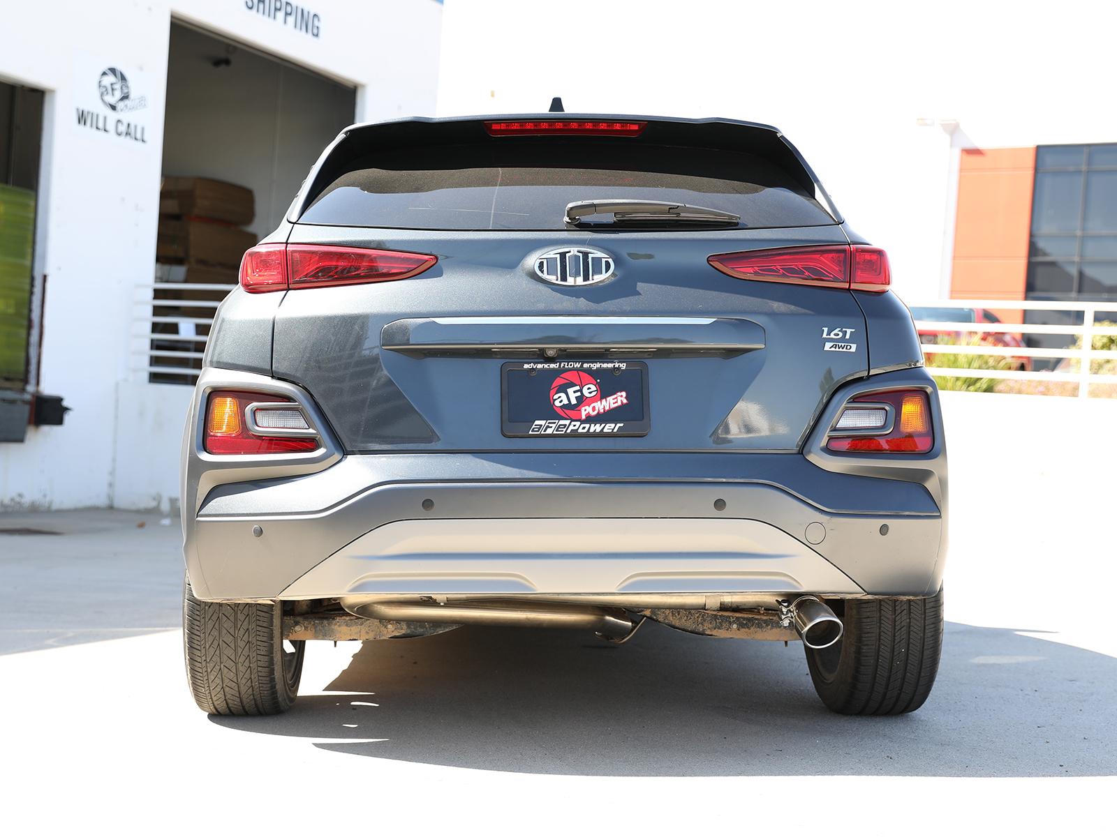AFE Takeda 2-1/2 IN 304 Stainless Steel Axle-Back Exhaust w/o Muffler Polished Tips Hyundai Kona 18-23 L4-1.6L (t) - 49-37017NM-P