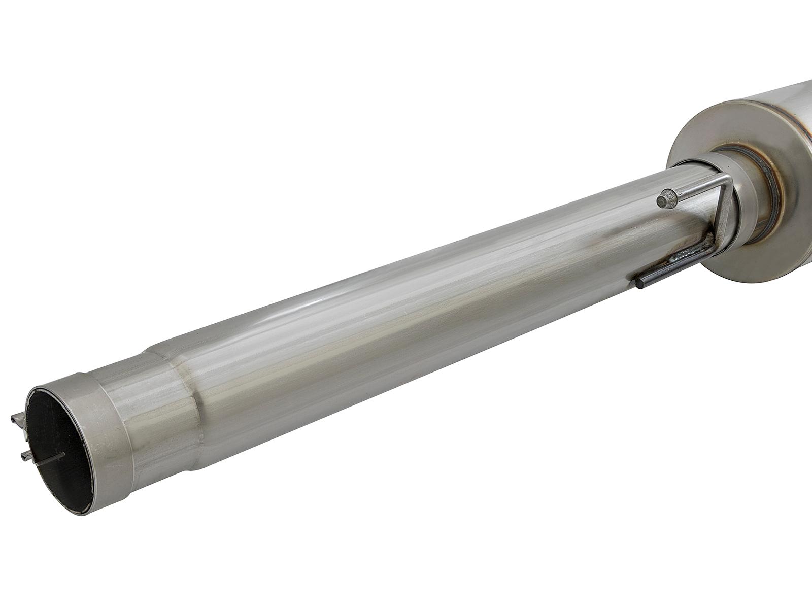 AFE Large Bore-HD 4 IN 409 Stainless Steel Cat-Back Exhaust System w/ Polished Tip - 49-42005