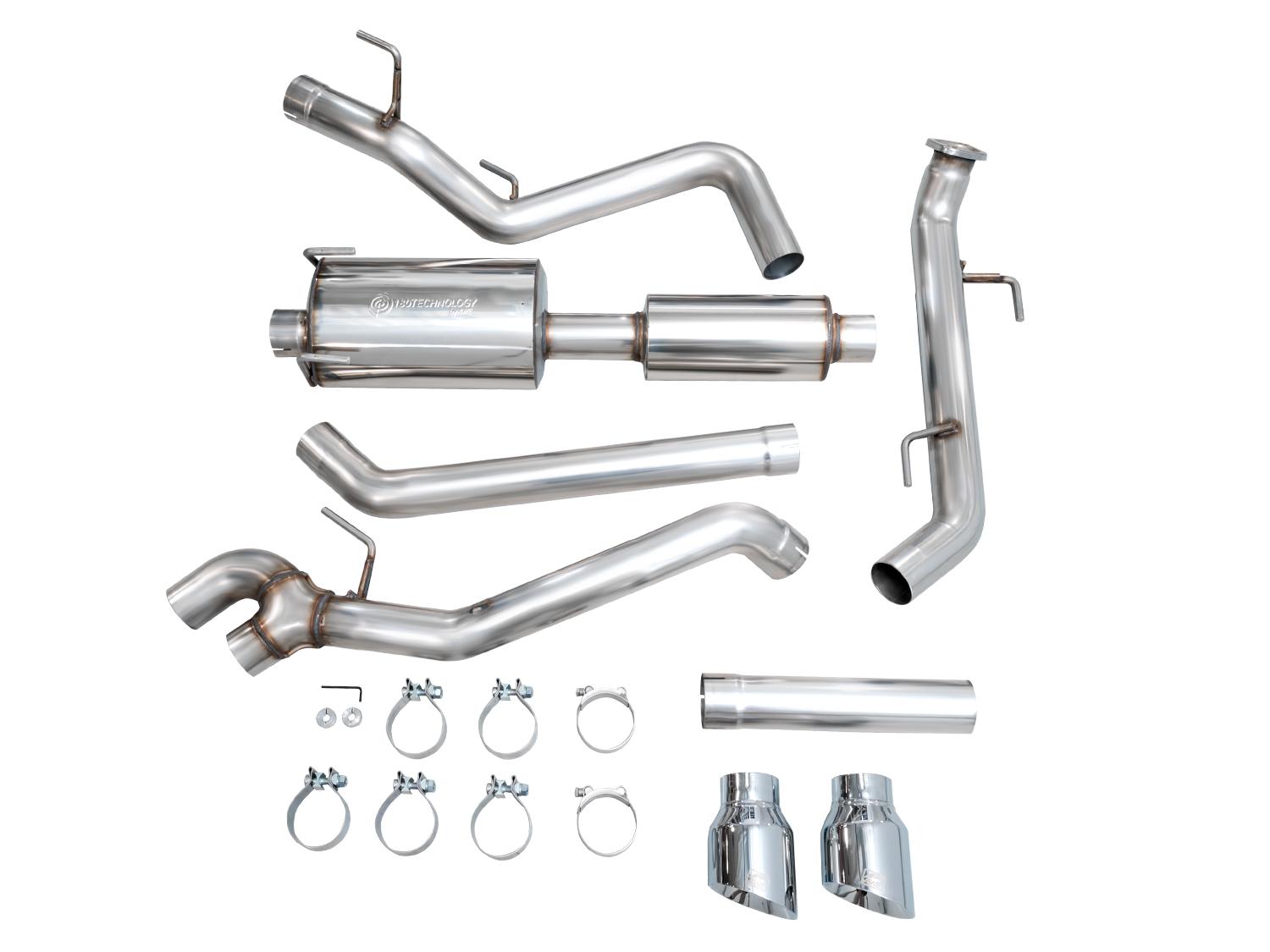 AWE 0FG Exhaust - Dual Chrome Silver Tips (2024+ Toyota Tacoma 2.4T) - 3015-32254