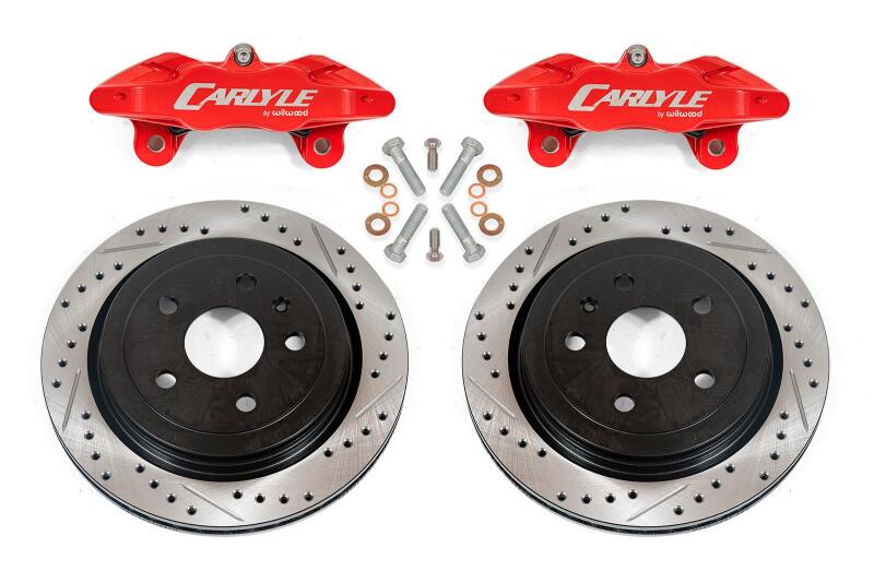 BMR Fabrication Brake Kit for 15" Conversion, Drilled and Slotted Rotors, Red Calipers Red (1997-2004 C5 Corvette Base) - DBK553