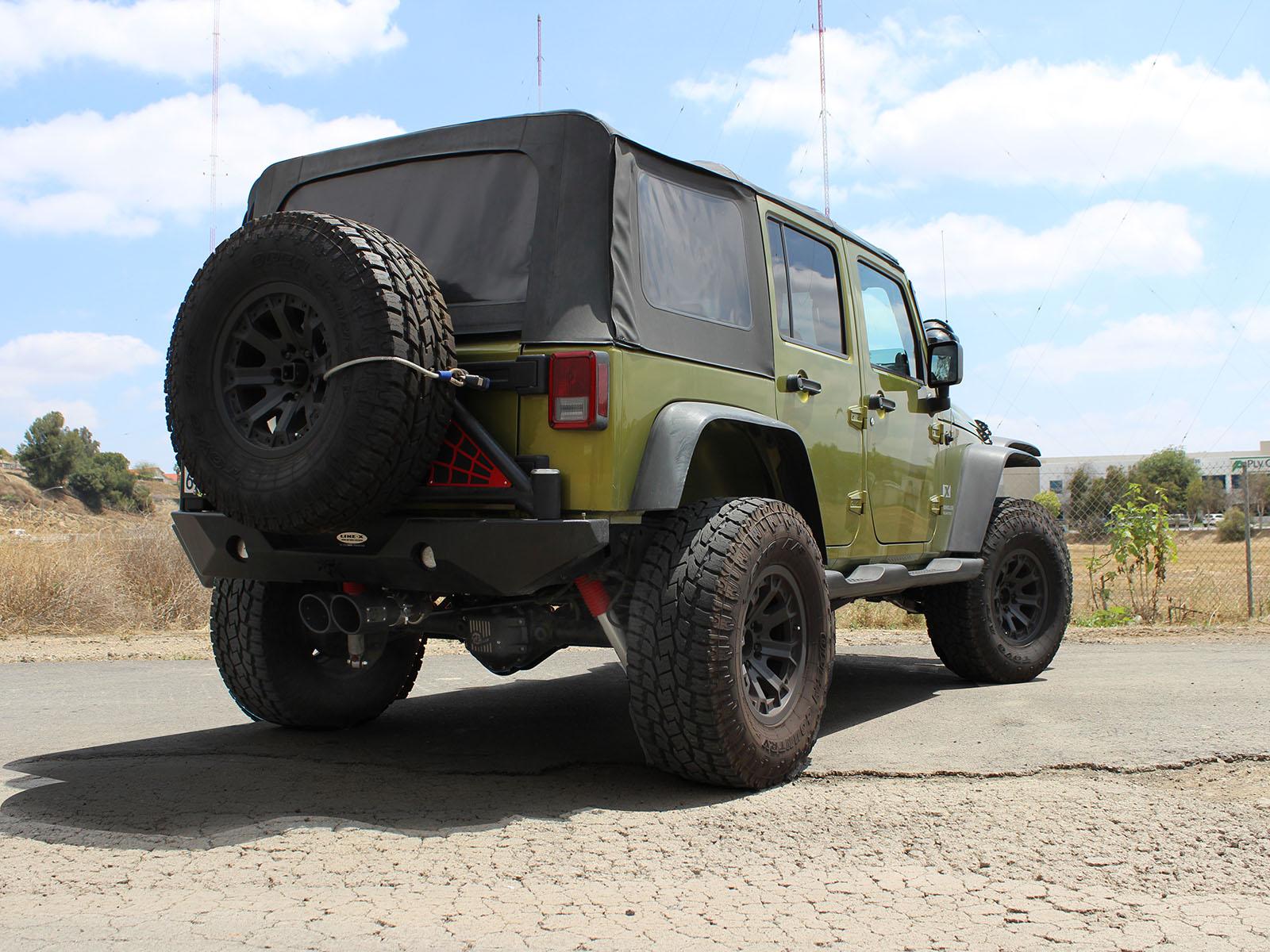 AFE Rebel Series 2-1/2 IN 409 Stainless Steel Cat-Back Exhaust System w/Black Tip (2007-2018 Wrangler JK, Wrangler, Wrangler) - 49-48054-B