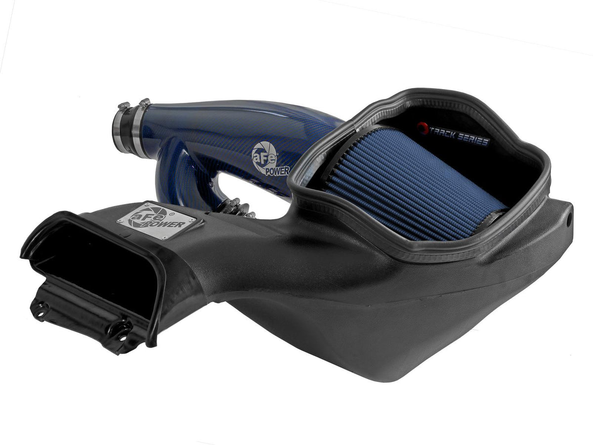 aFe Track Series Blue Kevlar Carbon Fiber Cold Air Intake System w/ Pro 5R Filter (2021-2025 F-150 Raptor 3.5L) - 57-10031RL
